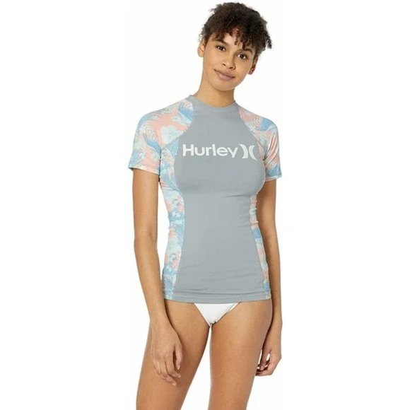 Hurley Tops - Hurley Women's Floreal Surf Rashguard Shirt With UPF 50+ Sun Protection Size Med